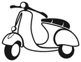 Cartoon Vespa scooter